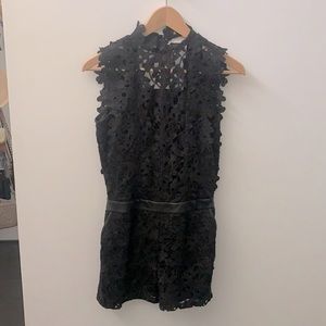 Lamarque Black Backless Lace Romper